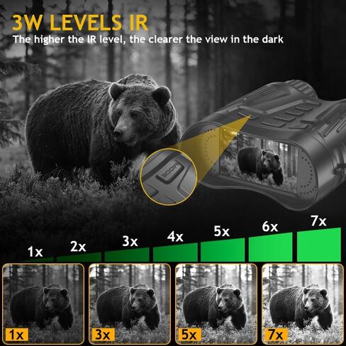 Night Vision Binoculars for Adults, 4K HD Night Vision Goggles with Video Recording, for Men, Boys, Father's Day, Christmas for Outdoor Night Adventure, Wildlife Watching in Saudi Arabia