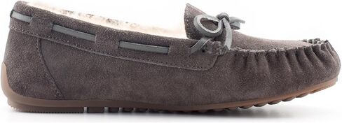 Parfeying Women's Sheepskin Moccasins Cow Suede Memory Foam Slippers Indoor Outdoor Shearling Winter Shoes in Kuwait