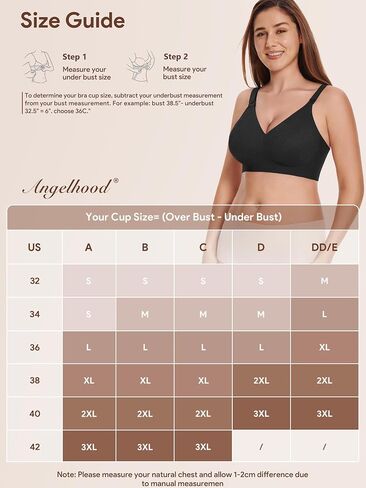 Angelhood Nursing Bras for Breastfeeding, Seamless Wireless Bra Push up | Lace Nursing Maternity Bralette for Pregnancy,Full Coverage Bra,Wireless Bras for Pregnancy,Adjustable Wide Straps in Saudi Arabia