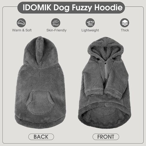 IDOMIK Fuzzy Dog Sweater with Adjustable Hood & Harness Hole,Purple,S in Saudi Arabia