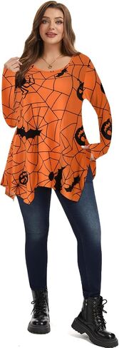 LARACE Womens Long Sleeve Flattering Comfy Tunic Loose Fit Flowy Top in Kuwait