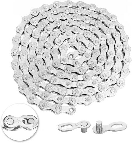 10 Speed Bike Chain,VDHU Bicycle Chain for Road Bicycles,Mountain Bike,MTB Mountain Racing Cycling Accessories with 1 Pairs Bicycle Buckle,Full Silver Plating 116 Links with Quick Link in Saudi Arabia