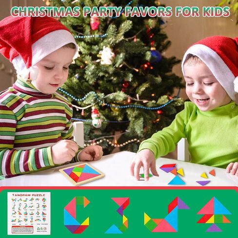 12 Pack Tangram Puzzle Wooden Kids Party Party Favors ، Goodie Bags Stuffs for Kids ، Return For Birthday Party ، و Guids Charts Forwards for Students in Saudi Arabia