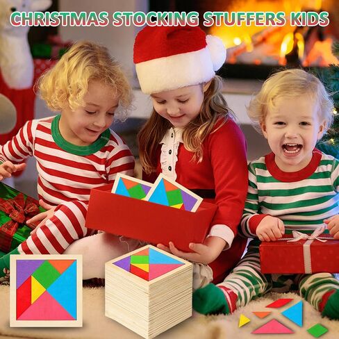 12 Pack Tangram Puzzle Wooden Kids Party Party Favors ، Goodie Bags Stuffs for Kids ، Return For Birthday Party ، و Guids Charts Forwards for Students in Saudi Arabia