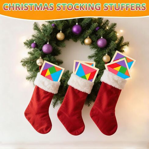 12 Pack Tangram Puzzle Wooden Kids Party Party Favors ، Goodie Bags Stuffs for Kids ، Return For Birthday Party ، و Guids Charts Forwards for Students in Saudi Arabia