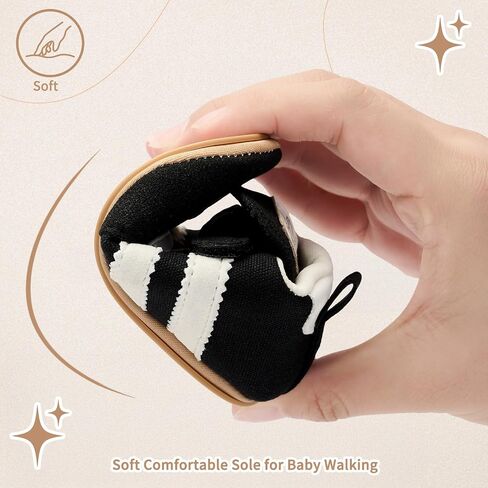 BACSAC Baby Shoes for Boys Girls Non Slip Low Top Infant Walking Shoes Breathable Comfort Toddler Walker Shoes Pull On Newborn Baby Sneakers 3 6 9 12 Months in Saudi Arabia