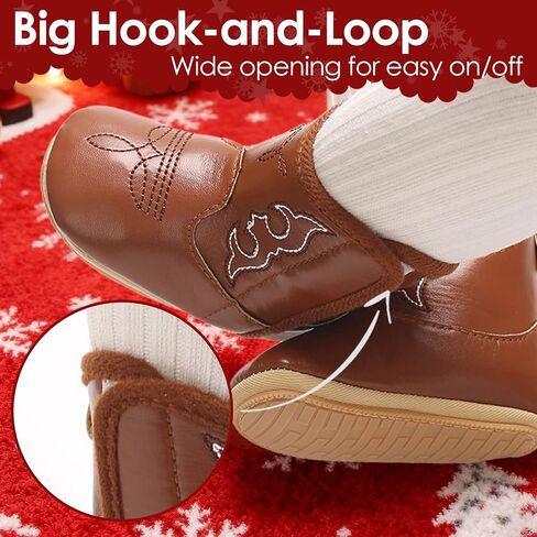 MEJORMEN Baby Cowboy Boots Western Booties Leather Soft Sole Non Slip First Walker Crib Shoes for Infant Toddler Girls Boys Newborn in Saudi Arabia