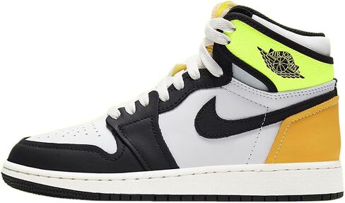 حذاء Nike Big Kid's Jordan 1 Mid SE Wear Away أسود/أبيض تاكسي (DQ8418 071) - 4.5 in Kuwait