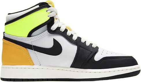 حذاء Nike Big Kid's Jordan 1 Mid SE Wear Away أسود/أبيض تاكسي (DQ8418 071) - 4.5 in Kuwait