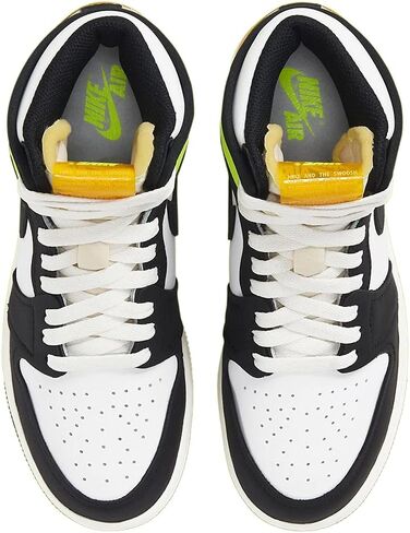 حذاء Nike Big Kid's Jordan 1 Mid SE Wear Away أسود/أبيض تاكسي (DQ8418 071) - 4.5 in Kuwait