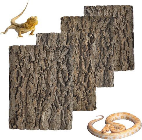 2PCS Reptile Cork Bark Background,15.74 x 11.81 Inch Natural Cork Wood Terrarium Background Bearded Dragon Tank Bark Backdrop Wall Decor for Lizard Gecko Chameleon Tortoise Snake Spider Frog in Saudi Arabia