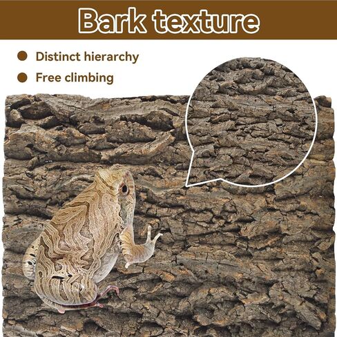 2PCS Reptile Cork Bark Background,15.74 x 11.81 Inch Natural Cork Wood Terrarium Background Bearded Dragon Tank Bark Backdrop Wall Decor for Lizard Gecko Chameleon Tortoise Snake Spider Frog in Saudi Arabia