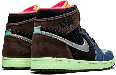 Nike Big Kid's Jordan 1 Mid SE Wear Away Black/Taxi-White-Sail (DQ8418 071) - 4.5 in Kuwait
