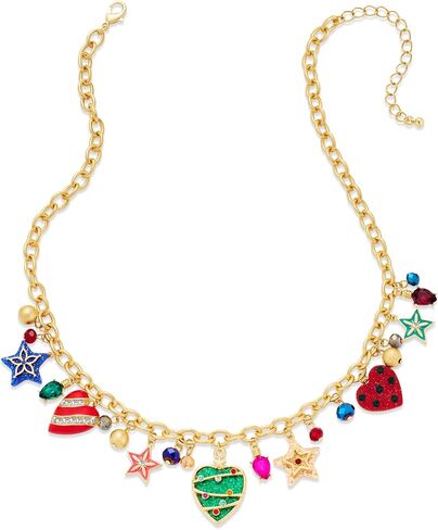 WOWORAMA Christmas Necklace for Women Colorful Christmas Light Necklace Long Christmas Tree Pendant Necklace Cute Christmas Reindeer Necklace Jewelry Xmas Gifts Party Favors in Kuwait