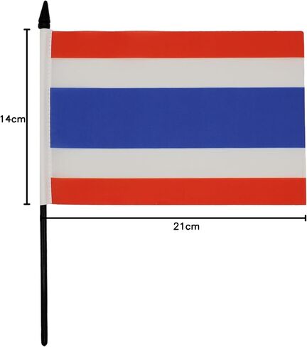Thailand Table Flag 5'' x 8'' - Thai Desk Flag 21 x 14 cm - Black plastic stick and base - AZ FLAG in Saudi Arabia