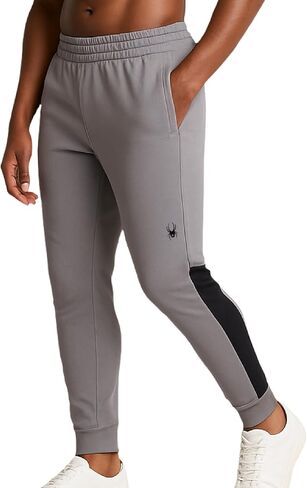 بنطال رياضي من الصوف للرجال من Spyder - بنطال رياضي مزدوج الأداء مع حزام خصر مطاطي برباط داخلي (المقاسات: S-XL) in Kuwait