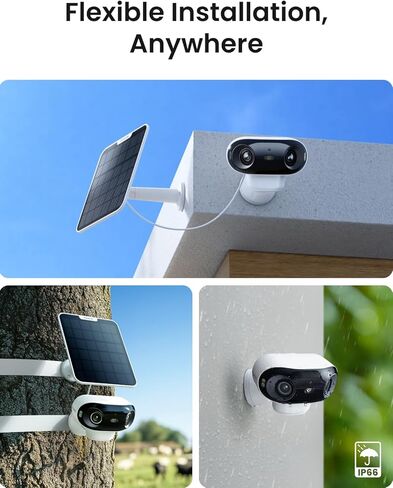REOLINK Argus 4 Pro Black، 4K ثنائي العدسات 180 درجة كاميرات أمان تعمل بالطاقة الشمسية لاسلكية في الهواء الطلق، رؤية ليلية ColorX بدقة 8 ميجابكسل للمراقبة المنزلية، واي فاي 5G/2.4 جيجا هرتز، اكتشاف الذكاء الاصطناعي، بدون اشتراك، متوافق مع المحور المنزلي in Kuwait