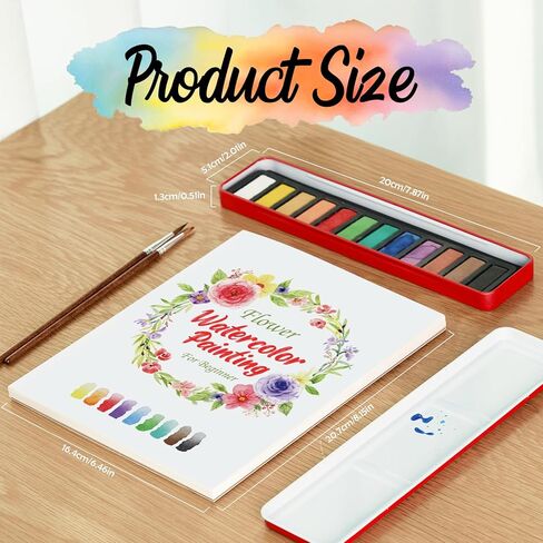 مصنف مائي للمبتدئين ، مجموعة الطلاء المائية للطيور ، الحرف الفنية بالألوان المائية كتاب تلوين دفتر للبالغين المراهقين مع 12 ألوان الطلاء مجموعة وفرشاة in Kuwait