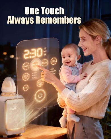 12-in-1 Baby Bottle Warmer for Breastmilk, 98°F 2m Fast Heating Milk Warmers, 24H Locks Nutrients with 360° Swirlable Heat, Precise Even Warming & Temperature Control, Fits All Bottles, Bags, Jars in Saudi Arabia
