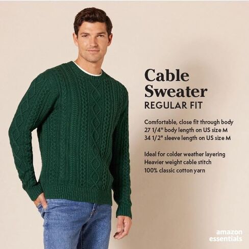 Amazon Essentials Unisex-Child Cable Crewneck Sweater in Saudi Arabia