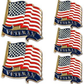 Arturbo for Veteran Pin American Flag Lapel Pins USA Badge Star Flag Waving Lapel Pins United States US Enamel Pin for Men Women Boys Hat Suit Backpack Jacket Veterans Day Independence Day Accessaries in Kuwait