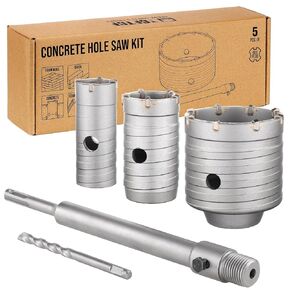 طقم منشار ثقب خرساني 13 قطعة، 30/40/50/65/80/100/110 مم طقم منشار ثقب البناء من كربيد التنجستن مع لقمة SDS Plus 300/110 مم، مجموعات لقمة مثقاب SDS Max 300 مم للخرسانة والطوب وحفر الجدار in Kuwait