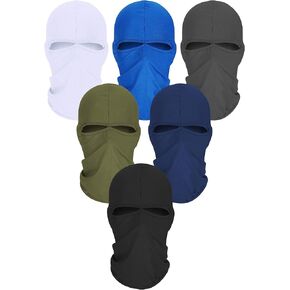 6 Pcs Face Balaclava Cover Winter Windproof Face Mask Full Face Cover Polyester Ice Silk Uv Protection for Outdoor Sports(Coffee, Dark Grey, Army Green, Royal Blue, Light Grey, Sky Blue, Ice Silk) in Kuwait
