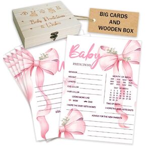 50pcs زرقاء القوس BABY BABY DANED CARDS For Baby Shower Games ، Boy Moving and CARDS BOX للآباء والأمهات الجدد ديكورات استحمام الطفل (الأزرق) in Kuwait