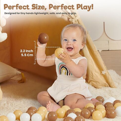 كرات حفرة الكرة للأطفال - حزمة من 50 (7 سم) | Rainbow Color ، BPA خالية من كرات اللعب البلاستيكية السحق | كرات حفرة اللعب الداخلية للأطفال الصغار الذين يبلغون من العمر 3 سنوات in Kuwait