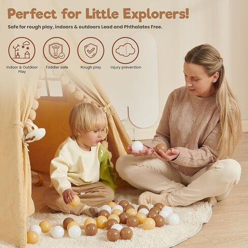 كرات حفرة الكرة للأطفال - حزمة من 50 (7 سم) | Rainbow Color ، BPA خالية من كرات اللعب البلاستيكية السحق | كرات حفرة اللعب الداخلية للأطفال الصغار الذين يبلغون من العمر 3 سنوات in Kuwait