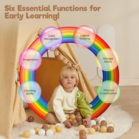 كرات حفرة الكرة للأطفال - حزمة من 50 (7 سم) | Rainbow Color ، BPA خالية من كرات اللعب البلاستيكية السحق | كرات حفرة اللعب الداخلية للأطفال الصغار الذين يبلغون من العمر 3 سنوات in Kuwait