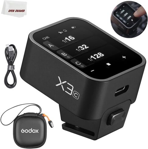 مشغل Godox X3 Pro C X3Pro C TTL اللاسلكي GODOX لكاميرا Canon، شاشة لمس LCD 2.4 بوصة، بطارية ليثيوم أيون مدمجة 2930 مللي أمبير في الساعة، نظام X لاسلكي 2.4 جيجا هرتز مع 3 أوضاع تصوير احترافية، دعم التطبيق، شحن سريع USB-C in Saudi Arabia