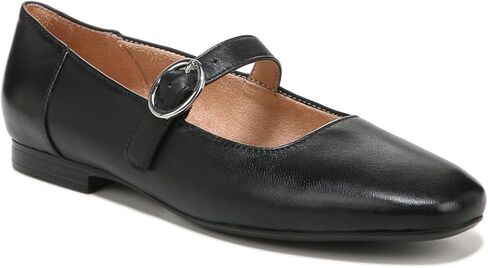 Naturalizer Women's Kelly Mary Jane Flat, Black Leather, 9.5 X-Wide in Saudi Arabia