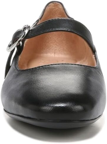 Naturalizer Women's Kelly Mary Jane Flat, Black Leather, 9.5 X-Wide in Saudi Arabia