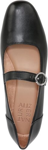 Naturalizer Women's Kelly Mary Jane Flat, Black Leather, 9.5 X-Wide in Saudi Arabia