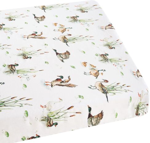 LifeTree Pack and Play Sheets Fitted for Baby, 38" x 26" x 2" Muslin Playard Mattress Pad Cover,70% Viscose from Bamboo and 30% Cotton, Bear Pattern in Kuwait