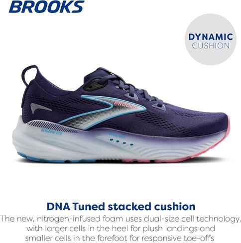 حذاء الجري الداعم Glycerin GTS 22 للسيدات من Brooks - أبيض/أزرق مالك الحزين/مشمشي - 7 متوسط in Kuwait