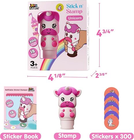 iPlay, iLearn Lady Libert Stamp & Sticker Toy, 400+ Stickers & 18-Page World Travel Stamper Book, Toddler Art Craft Kit for Plane Travel, Creative Birthday Gift for 3 4 5 6 7 8 Year Old Girl Boy Kid in Saudi Arabia