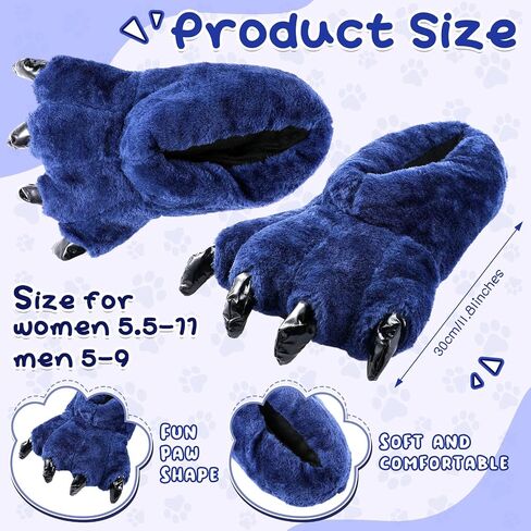 JaGely Soft Unisex Claw Slippers 5.5-11 Size Funny Animal Paw Home Warm Shoes for Winter Halloween Christmas Gifts in Saudi Arabia