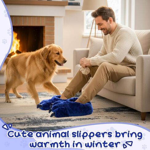 JaGely Soft Unisex Claw Slippers 5.5-11 Size Funny Animal Paw Home Warm Shoes for Winter Halloween Christmas Gifts in Saudi Arabia