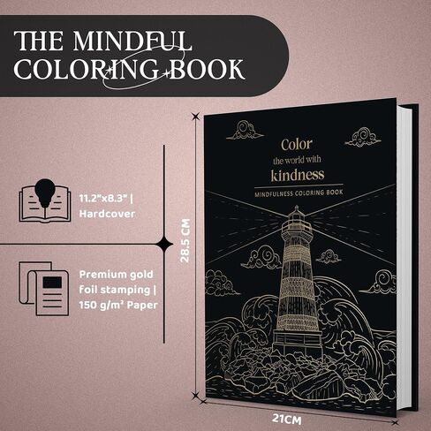 BIROYAL XXL Adult Coloring Book for Women 11.2"x8.3" - 100 Patterns Coloring Books for Adults Relaxation - Mindfulness & Personal Growth Prompts - Anxiety, Stress Relief & Relaxation Gifts for Women in Saudi Arabia