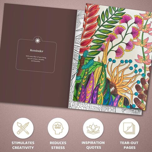 BIROYAL XXL Adult Coloring Book for Women 11.2"x8.3" - 100 Patterns Coloring Books for Adults Relaxation - Mindfulness & Personal Growth Prompts - Anxiety, Stress Relief & Relaxation Gifts for Women in Saudi Arabia
