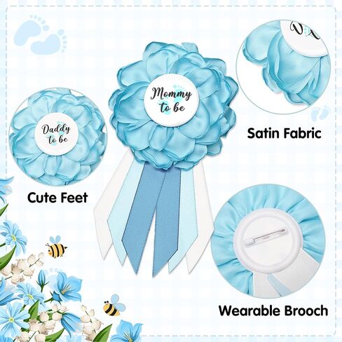 زينة استحمام الطفل من Safari Mom to be Sash، وشاح استحمام الطفل من Jungle Animals، Mommy to be Sash Baby Shower Corsage Dad ليكون دبوسًا لحفلة الكشف عن الجنس in Kuwait