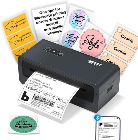 iDPRT Shipping Label Printer 4x6 Bluetooth Thermal Label Printer for Small Business and Shipping Package, Support Android, iPhone, Windows, macOS, Widely Used for Amazon, Shopify, Ebay, White in Saudi Arabia