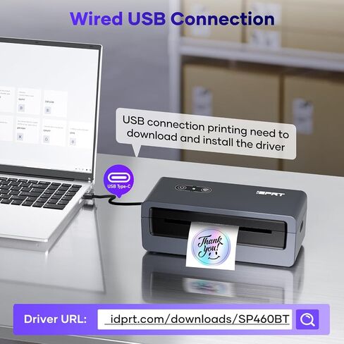 iDPRT Shipping Label Printer 4x6 Bluetooth Thermal Label Printer for Small Business and Shipping Package, Support Android, iPhone, Windows, macOS, Widely Used for Amazon, Shopify, Ebay, White in Saudi Arabia