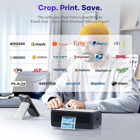iDPRT Shipping Label Printer 4x6 Bluetooth Thermal Label Printer for Small Business and Shipping Package, Support Android, iPhone, Windows, macOS, Widely Used for Amazon, Shopify, Ebay, White in Saudi Arabia