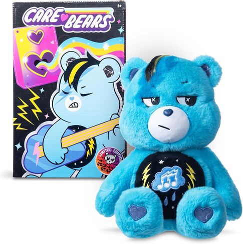 Care Bears - 14" Rock Theme Cheer Bear - Medium Size Plush - Soft, Huggable Plushie, Stuffed Animal for Girls and Boys, Ages 4+ in Saudi Arabia
