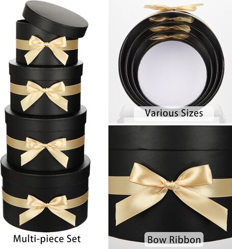 GnFlus Gift Boxes with Lids for Presents Set of 4 for Arrangements Flowers Wedding Birthday Valentines Bridesmaid Christmas Party Red in Saudi Arabia
