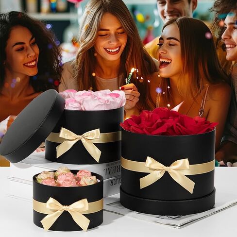 GnFlus Gift Boxes with Lids for Presents Set of 4 for Arrangements Flowers Wedding Birthday Valentines Bridesmaid Christmas Party Red in Saudi Arabia