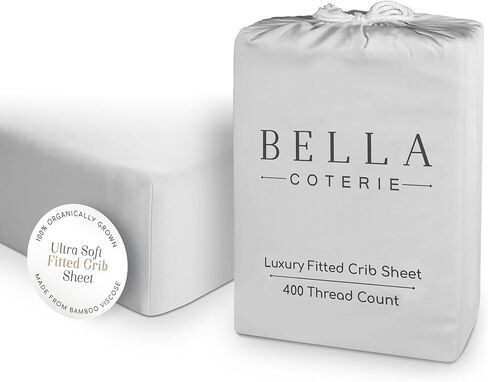 ملاءة سرير أطفال فاخرة من الخيزران الفسكوز من Bella Coterie | نمت عضويا | فائقة النعومة | التبريد من أجل نوم أفضل | ملاءة جاهزة بجيب عميق لمرتبة سرير الأطفال والأطفال الصغار | 100% عضوي [شامبانيا] in Saudi Arabia